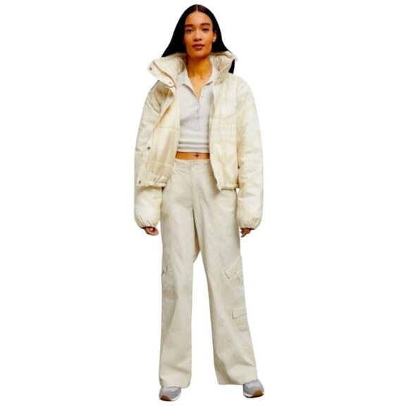 BDG Urban Outfitters Isla Linen Paisley Print Puffer Cropped Jacket Size M - Picture 6 of 13